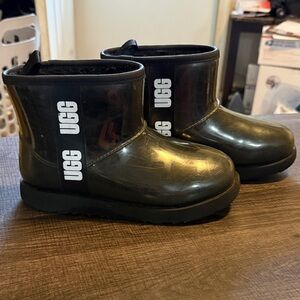 UC-UGG Kids Glossy Black Rain Boots